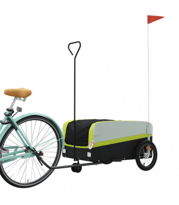 vidaXL Bike Trailer Black and Green 45 kg Iron