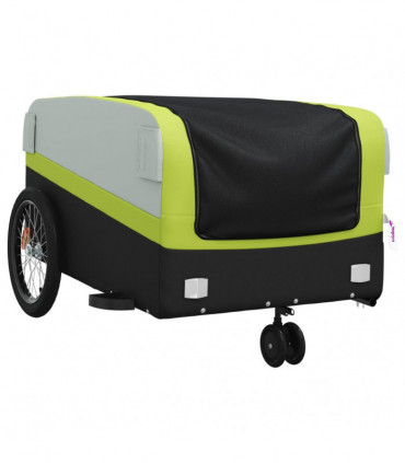 vidaXL Bike Trailer Black and Green 45 kg Iron