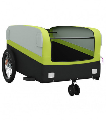 vidaXL Bike Trailer Black and Green 45 kg Iron
