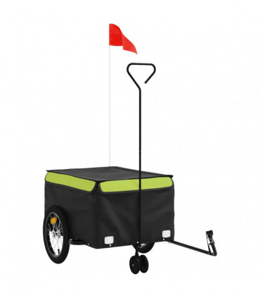 vidaXL Bike Trailer Black and Green 45 kg Iron
