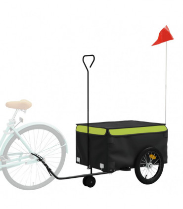 vidaXL Bike Trailer Black and Green 45 kg Iron