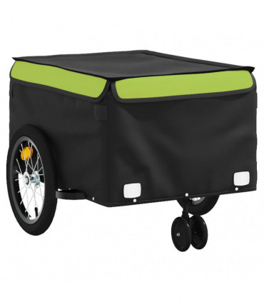 vidaXL Bike Trailer Black and Green 45 kg Iron