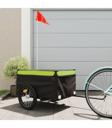 vidaXL Bike Trailer Black and Green 45 kg Iron