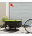 vidaXL Bike Trailer Black and Green 45 kg Iron
