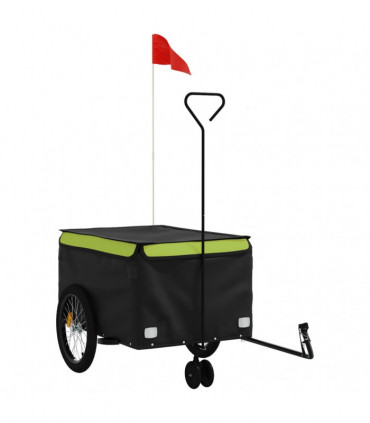 vidaXL Bike Trailer Black and Green 45 kg Iron