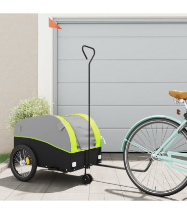 vidaXL Bike Trailer Black and Green 45 kg Iron