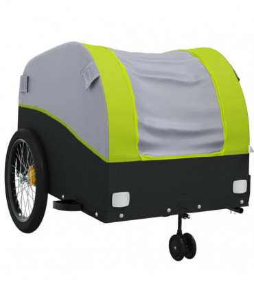 vidaXL Bike Trailer Black and Green 45 kg Iron