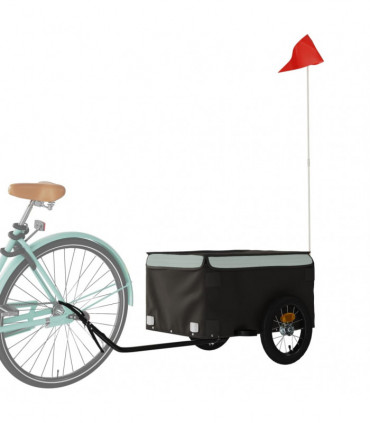 vidaXL Bike Trailer Black and Grey 30 kg Iron