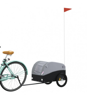vidaXL Bike Trailer Black and Grey 30 kg Iron