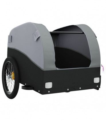 vidaXL Bike Trailer Black and Grey 30 kg Iron
