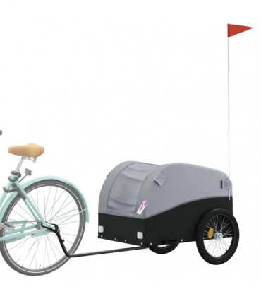 vidaXL Bike Trailer Black and Grey 45 kg Iron