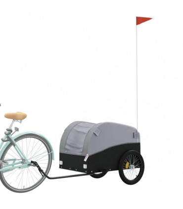 vidaXL Bike Trailer Black and Grey 45 kg Iron
