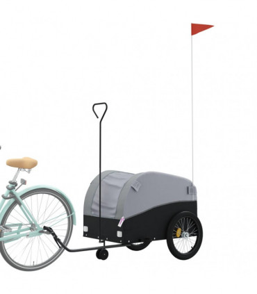vidaXL Bike Trailer Black and Grey 45 kg Iron