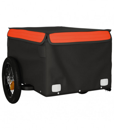 vidaXL Bike Trailer Black and Orange 30 kg Iron