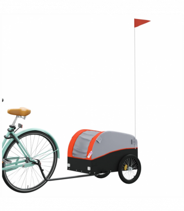 vidaXL Bike Trailer Black and Orange 30 kg Iron