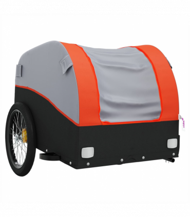 vidaXL Bike Trailer Black and Orange 30 kg Iron