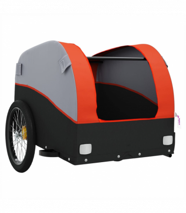 vidaXL Bike Trailer Black and Orange 30 kg Iron