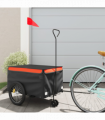 vidaXL Bike Trailer Black and Orange 30 kg Iron