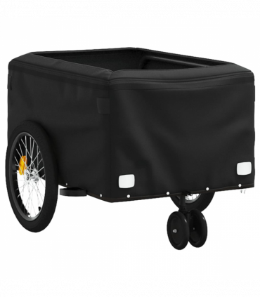 vidaXL Bike Trailer Black and Orange 30 kg Iron