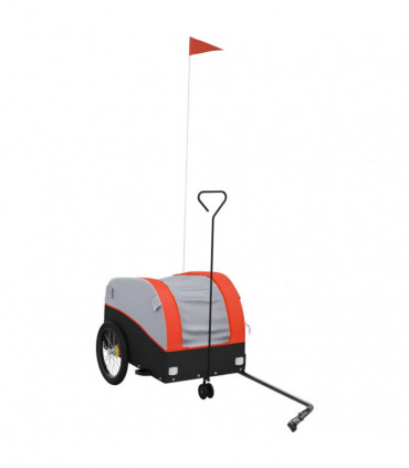 vidaXL Bike Trailer Black and Orange 30 kg Iron