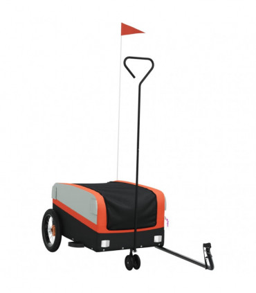 vidaXL Bike Trailer Black and Orange 30 kg Iron
