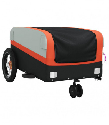 vidaXL Bike Trailer Black and Orange 30 kg Iron