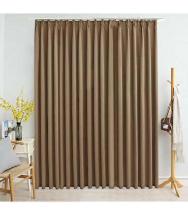 vidaXL Blackout Curtain with Hooks Taupe 290x245 cm