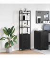 vidaXL Book Cabinet Black Oak 40 x 24 x 161 cm Engineered Wood