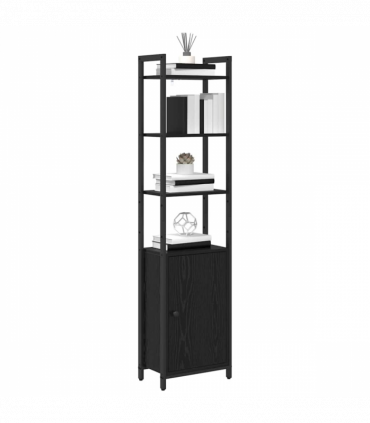 vidaXL Book Cabinet Black Oak 40 x 24 x 161 cm Engineered Wood