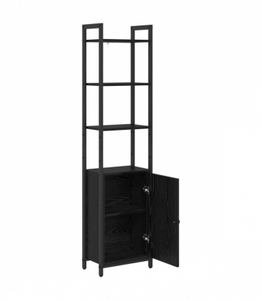 vidaXL Book Cabinet Black Oak 40 x 24 x 161 cm Engineered Wood