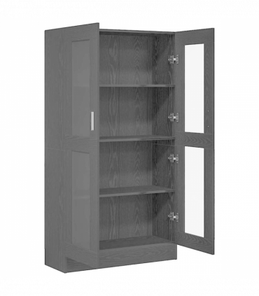 vidaXL Book Cabinet Black oak 82.5 x 30.5 x 150 cm Engineered Wood