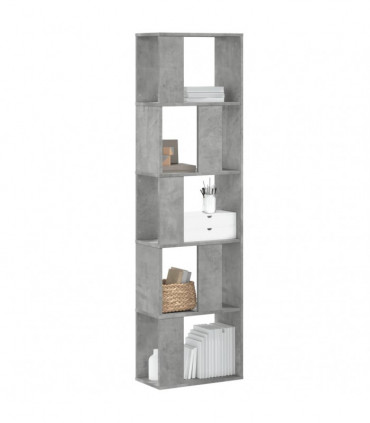 vidaXL Bookcase 5-Tier Concrete Grey 45x23.5x162.5 cm Engineered Wood