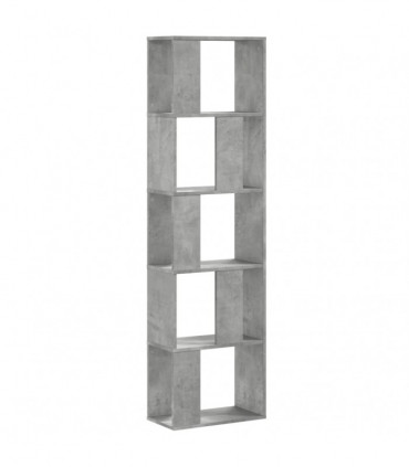 vidaXL Bookcase 5-Tier Concrete Grey 45x23.5x162.5 cm Engineered Wood