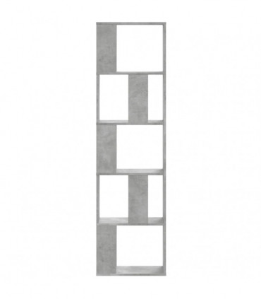 vidaXL Bookcase 5-Tier Concrete Grey 45x23.5x162.5 cm Engineered Wood