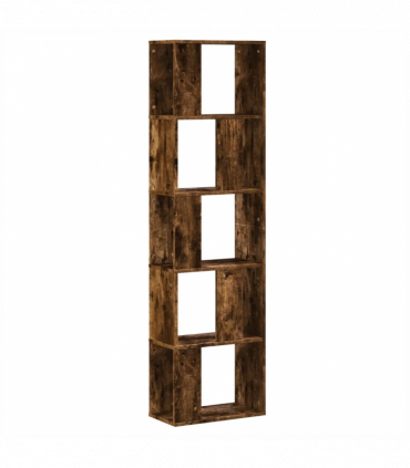 vidaXL Bookcase 5-Tier Smoked Oak 45x23.5x162.5 cm Engineered Wood