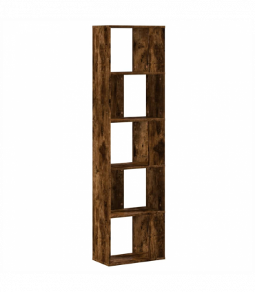 vidaXL Bookcase 5-Tier Smoked Oak 45x23.5x162.5 cm Engineered Wood