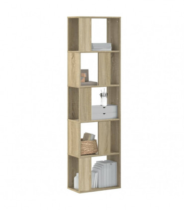 vidaXL Bookcase 5-Tier Sonoma Oak 45x23.5x162.5 cm Engineered Wood