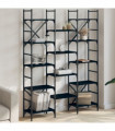 vidaXL Bookshelf Black 127.5x28.5x172.5 cm Engineered Wood