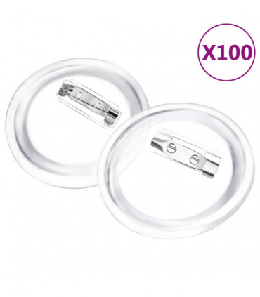 vidaXL Button Badges Kit with Pins 100 Sets Acrylic 44 mm