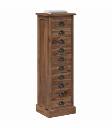 vidaXL Chest of Drawers Brown 35.5 x 30 x 100 cm Solid Teak Wood