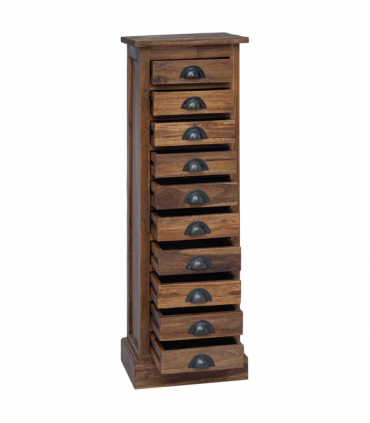 vidaXL Chest of Drawers Brown 35.5 x 30 x 100 cm Solid Teak Wood