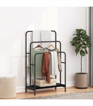 vidaXL Cloth Rack Black oak 60 x 30 x 100.5 cm Engineered wood