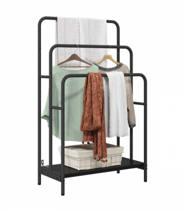 vidaXL Cloth Rack Black oak 60 x 30 x 100.5 cm Engineered wood