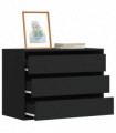 vidaXL Corner Chest of Drawers Black 80x41x58 cm Engineered Wood