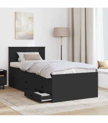vidaXL Daybed with Drawer Manual Black 100 x 200 cm Engineered Wood