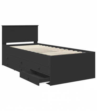 vidaXL Daybed with Drawer Manual Black 100 x 200 cm Engineered Wood