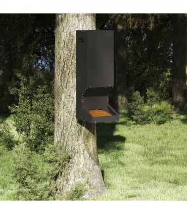 vidaXL Deer Feeder Black 28 x 30 x 80 cm Cold-Rolled Steel