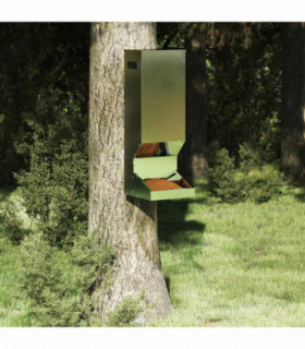 vidaXL Deer Feeder Silver 28 x 30 x 80 cm Galvanised Steel