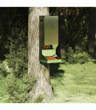 vidaXL Deer Feeder Silver 28 x 30 x 80 cm Galvanised Steel