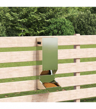 vidaXL Deer Feeder Silver 28 x 30 x 80 cm Galvanised Steel